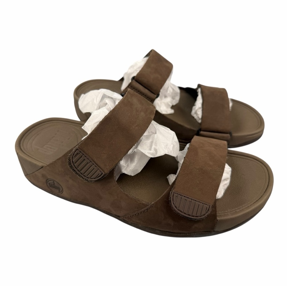 FitFlop Men’s Gogh Leather Adjustable Slide Slip On Sandals In Size 9